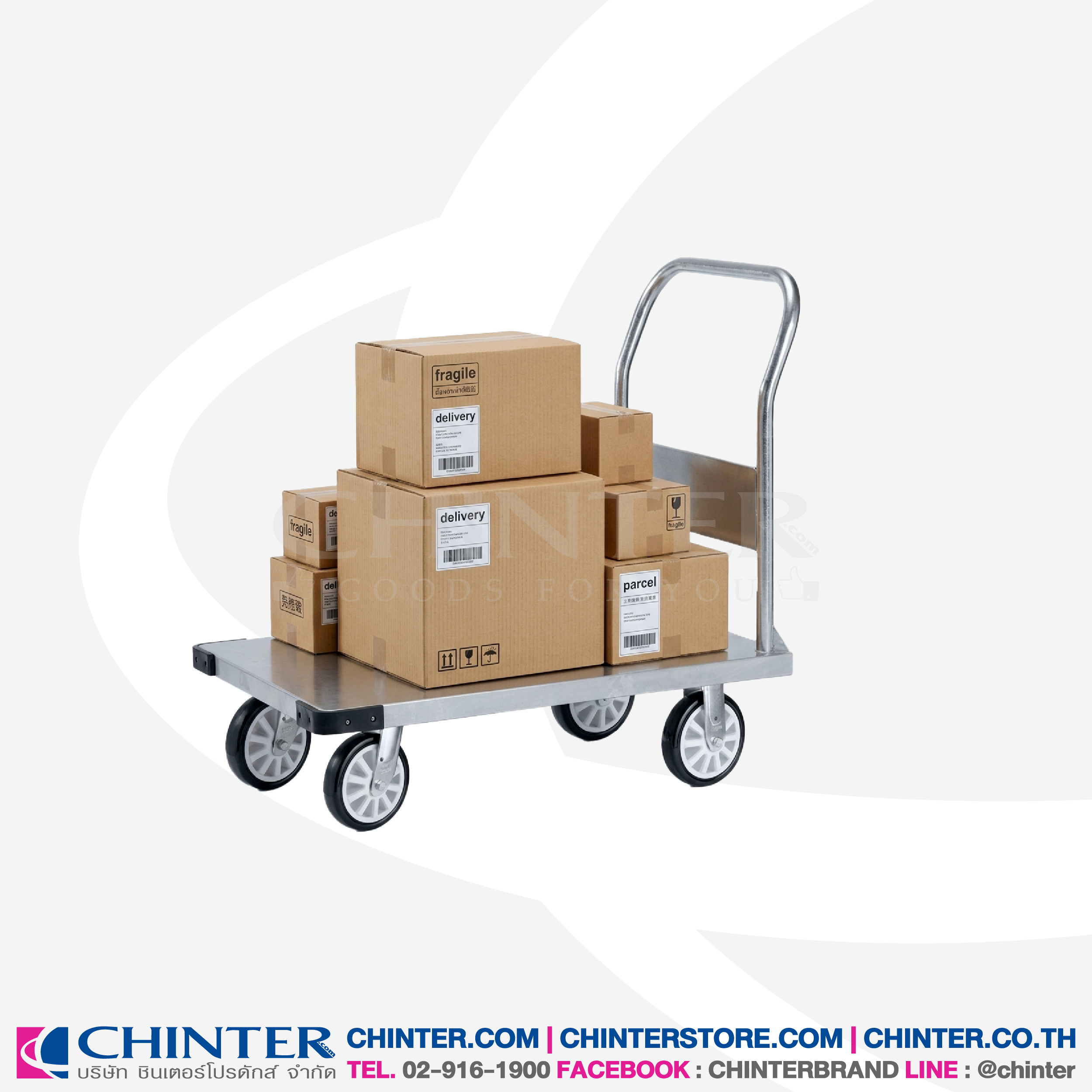 WS-0001 รถเข็นพื้นสแตนเลส 350 Kg