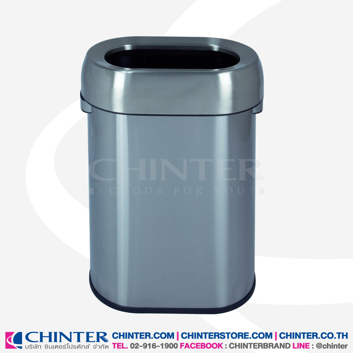 F-0552 ถังขยะสแตนเลสทรงรี มีรู มีฝาครอบ ขนาด 60 ลิตร