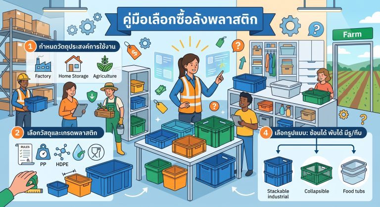 ลังพลาสติกมีกี่แบบ เลือกแบบไหนให้เหมาะกับงาน